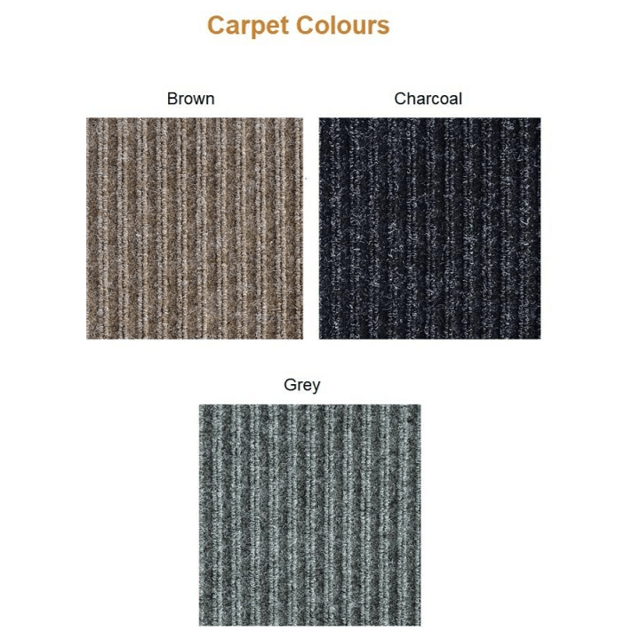 Photo of marine carpet colour choices for the Sleek Couch Ramp. Dog ramp suitable for couch.